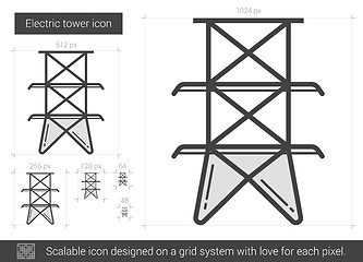 Image showing Electric tower line icon.