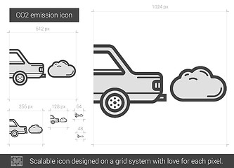 Image showing CO2 emission line icon.