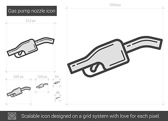 Image showing Gas pump nozzle line icon.