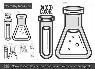 Image showing Chemistry tubes line icon.