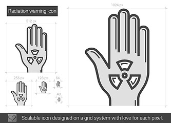 Image showing Radiation warning line icon.