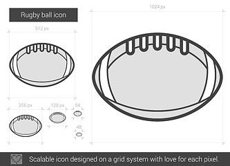 Image showing Rugby ball line icon.