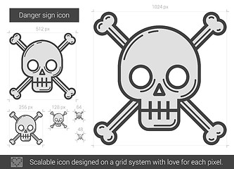 Image showing Danger sign line icon.