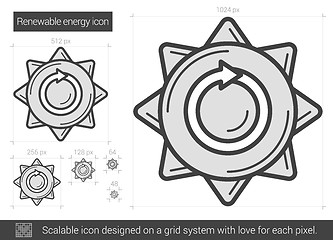 Image showing Renewable energy line icon.