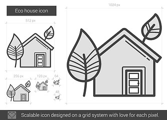 Image showing Eco house line icon.