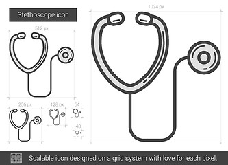 Image showing Stethoscope line icon.