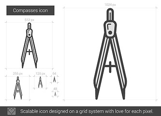 Image showing Compasses line icon.