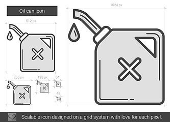 Image showing Oil can line icon.