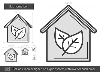 Image showing Eco home line icon.