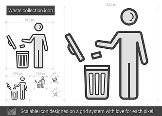 Image showing Waste collection line icon.