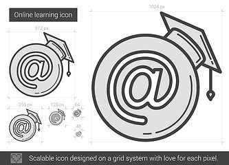 Image showing Online learning line icon.