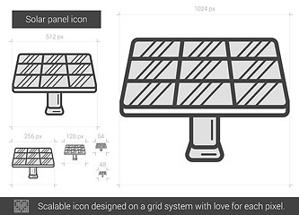 Image showing Solar panel line icon.