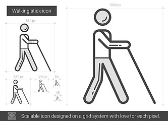 Image showing Walking stick line icon.