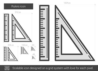 Image showing Rulers line icon.
