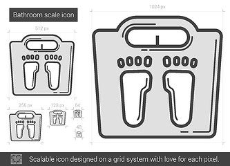 Image showing Bathroom scale line icon.