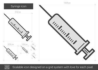 Image showing Syringe line icon.