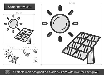 Image showing Solar energy line icon.