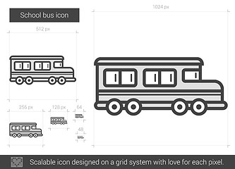 Image showing School bus line icon.