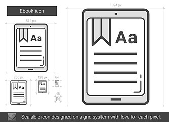 Image showing Ebook line icon.