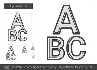 Image showing Alphabet line icon.