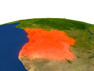 Image showing Angola in red from orbit