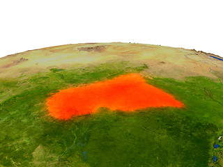 Image showing Central Africa in red from orbit