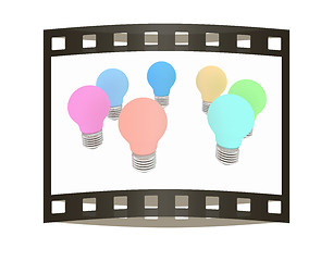 Image showing lamps. 3D illustration. The film strip