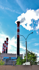 Image showing Pollution of atmospheric air from the chimneys of plants