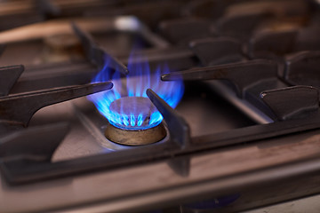 Image showing burning gas stove flame