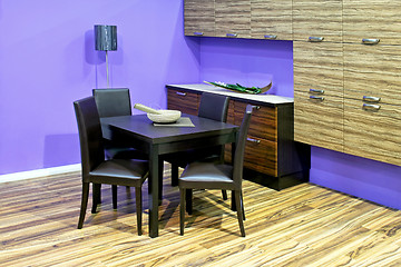 Image showing Purple dinning room