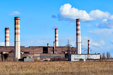 Image showing Pollution of atmospheric air from the chimneys of plants