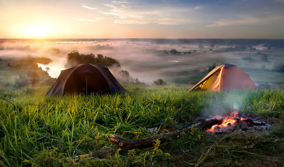 Image showing Camping in steppe