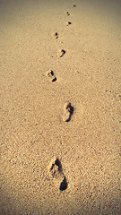 Image showing Footprints in the sand