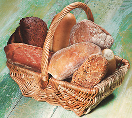 Image showing Various Bread in Basket