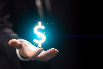 Image showing Man hand with dollar icon
