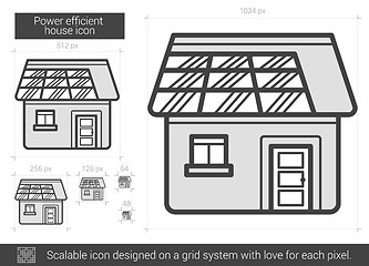 Image showing Power efficient house line icon.