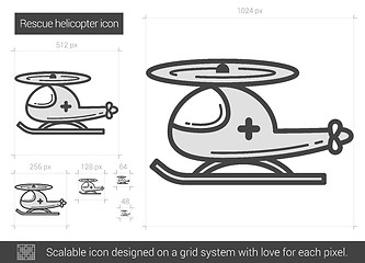 Image showing Rescue helicopter line icon.