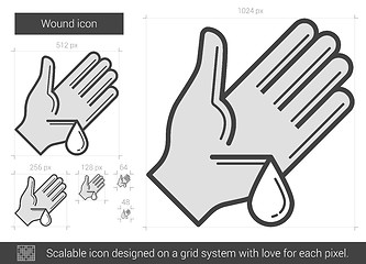 Image showing Wound line icon.