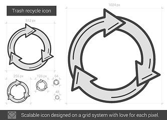 Image showing Trash recycle line icon.
