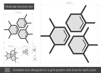 Image showing Molecular structure line icon.