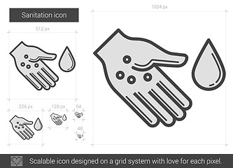 Image showing Sanitation line icon.