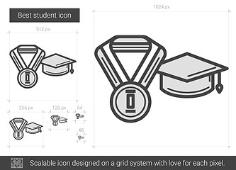 Image showing Best student line icon.