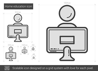 Image showing Home education line icon.