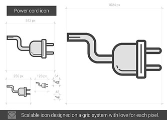 Image showing Power cord line icon.