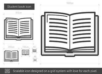 Image showing Student book line icon.