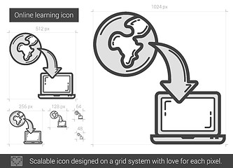 Image showing Online learning line icon.