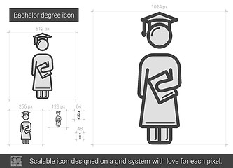 Image showing Bachelor degree line icon.