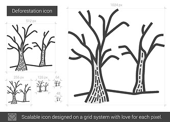 Image showing Deforestation line icon.