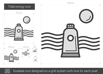 Image showing Tidal energy line icon.
