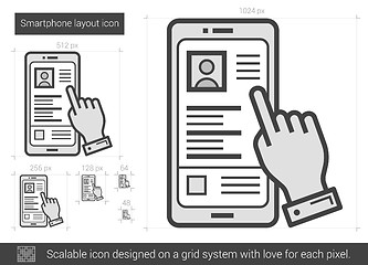 Image showing Smartphone layout line icon.